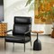33.75"W Mid-Century Modern Leatherette Armchair With High Back and Padded Arms
